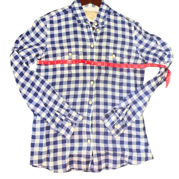 💙 Banana Republic Soft Wash Cotton Check Blouse – Size XS - Picture 5 of 7